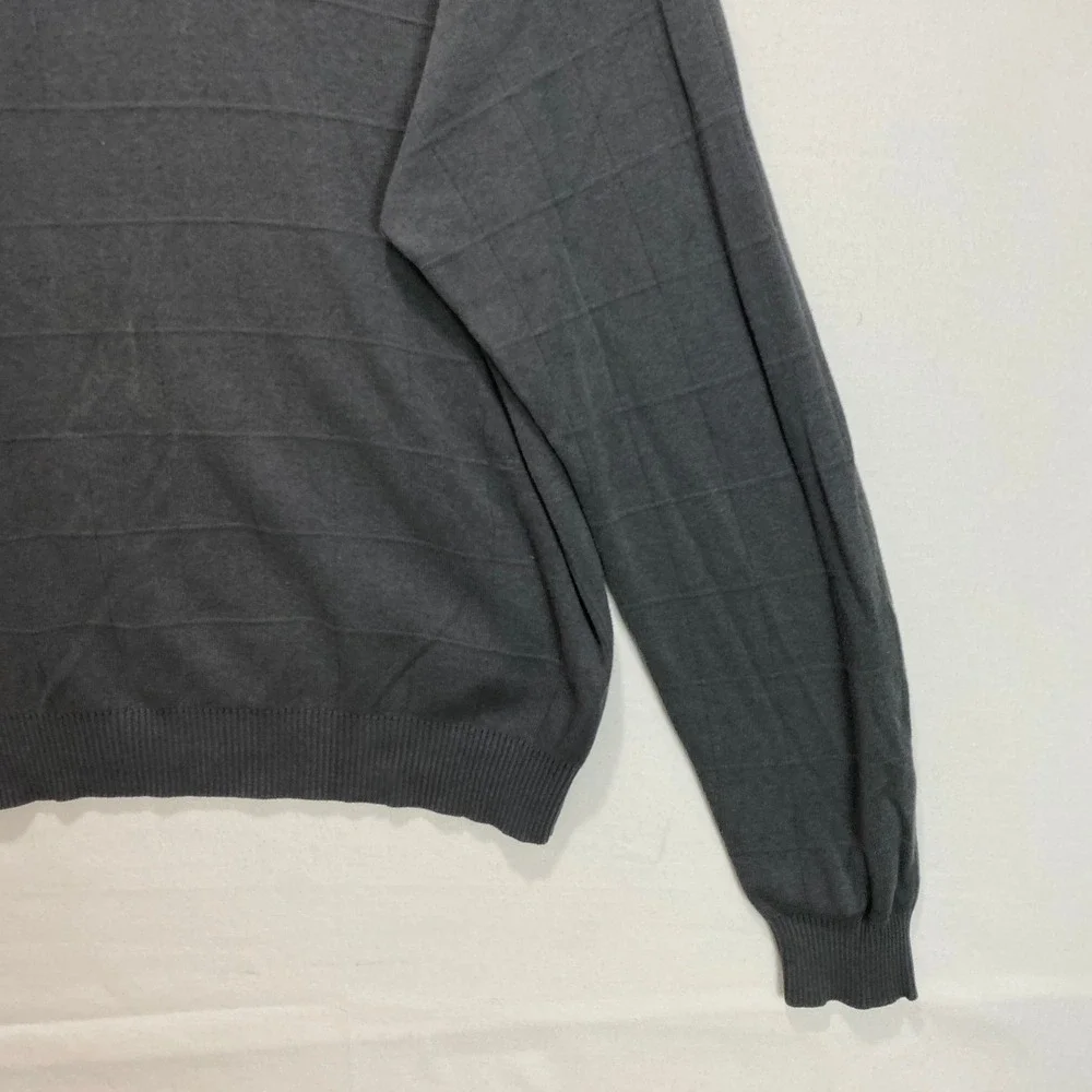 Anthology Men's Gray Long‎ Sleeve Mock Neck Sweater Size L Silk Cotton Blend
